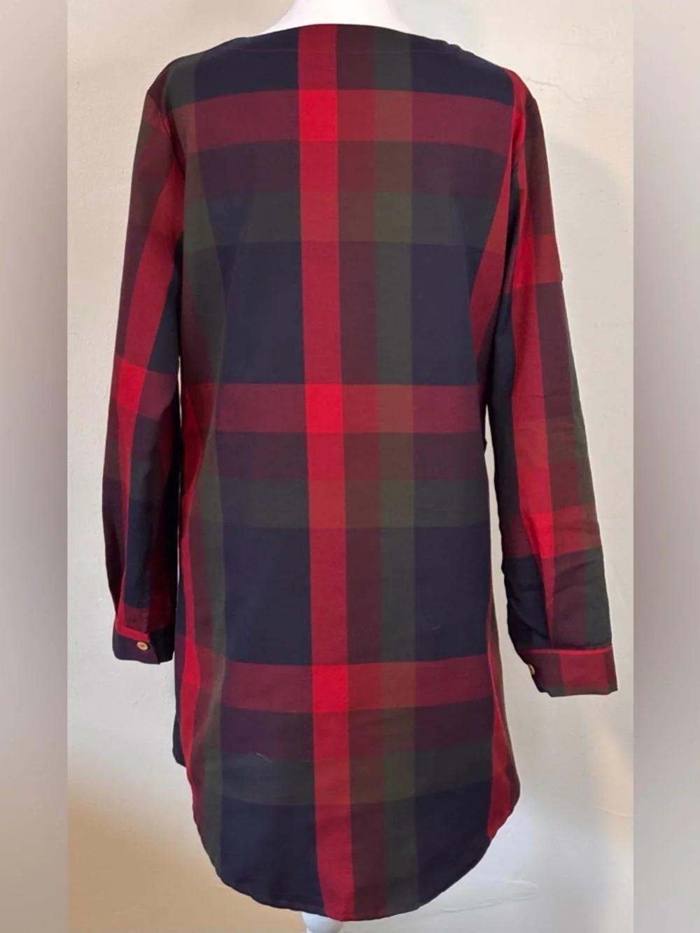 🌸 Cupshe Buffalo Plaid Flannel-Style Mini Shirt Dress Size Small